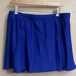 Swimsuits For All Royal Blue Swim Skirt with Built-in Brief Size 16